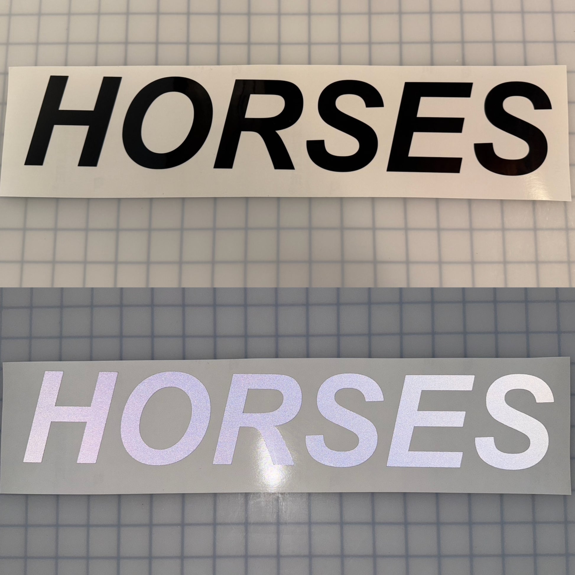 "HORSES" 3"x17" Reflective Decal Italic - Reflective Pro