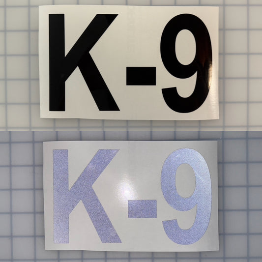 "K-9" 4"x7" Reflective Decal Bold