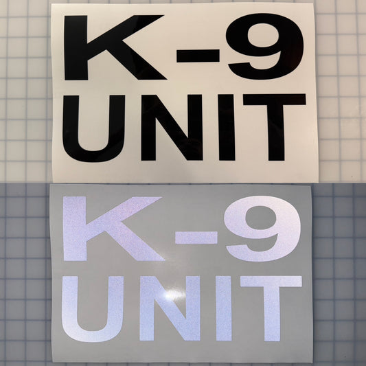 "K-9 UNIT" 7"x12" Reflective Decal Bold - Reflective Pro