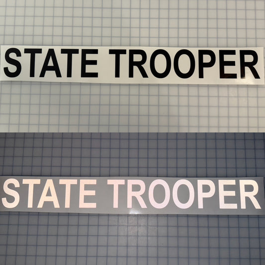 "STATE TROOPER" 3"x26" Reflective Decal Bold - Reflective Pro