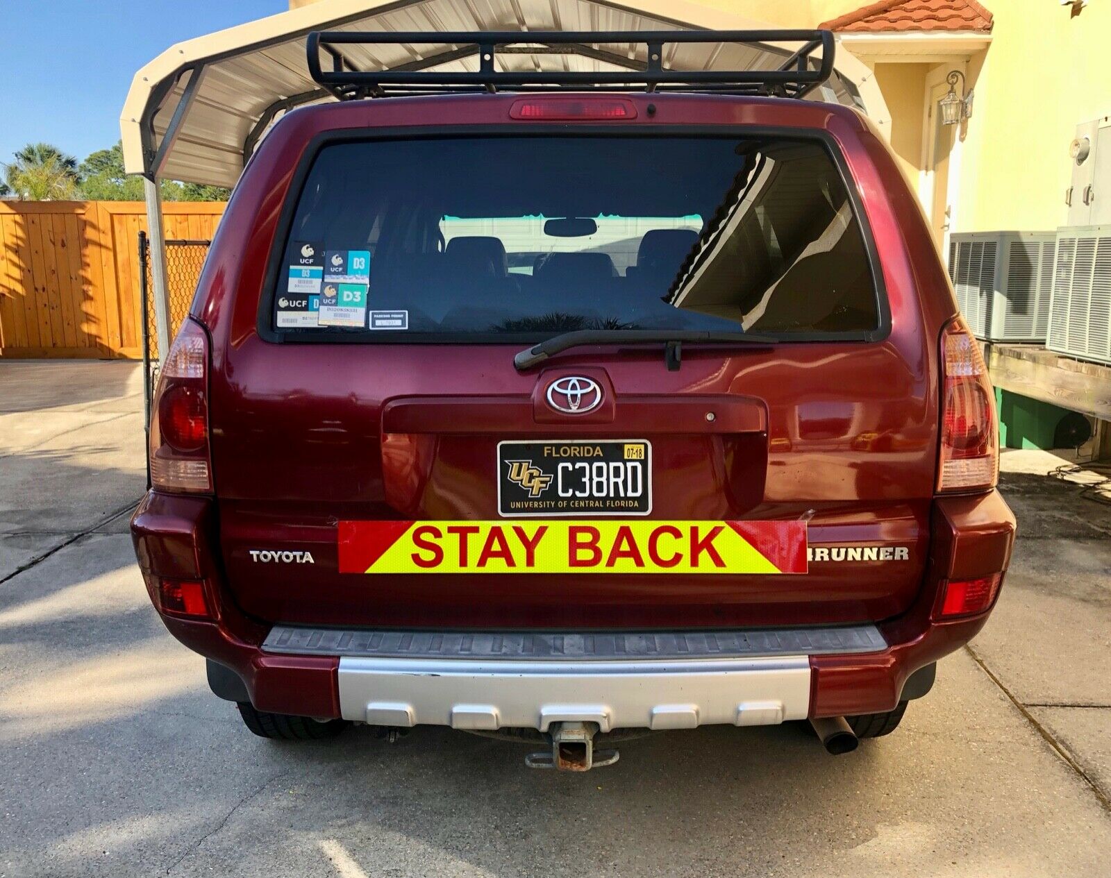 "STAY BACK"  Reflective Chevron Word Panel 4"x36" - Reflective Pro