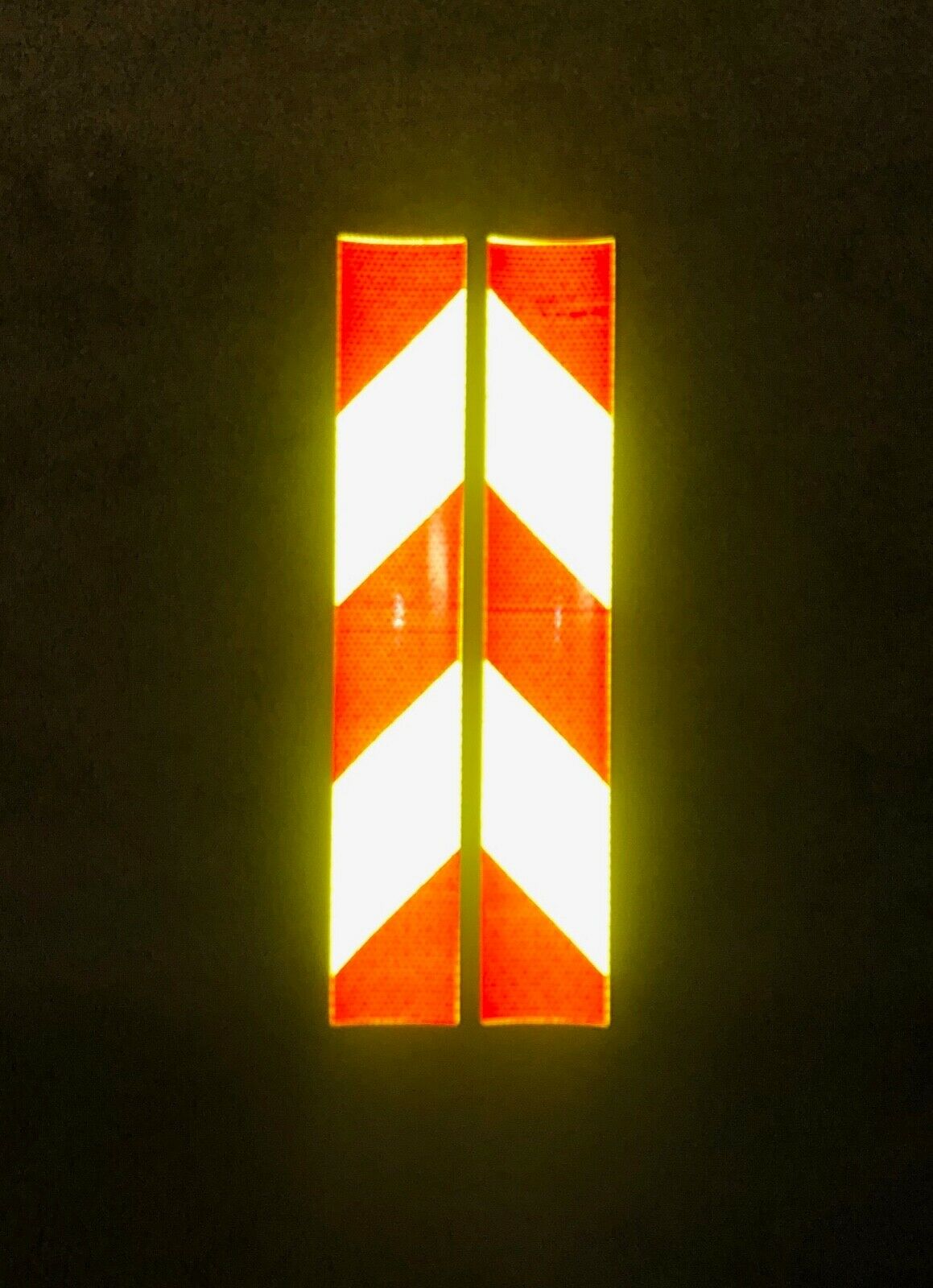 Vertical School Bus Yellow & Red Reflective Chevron Panels (Multiple Sizes) - Reflective Pro