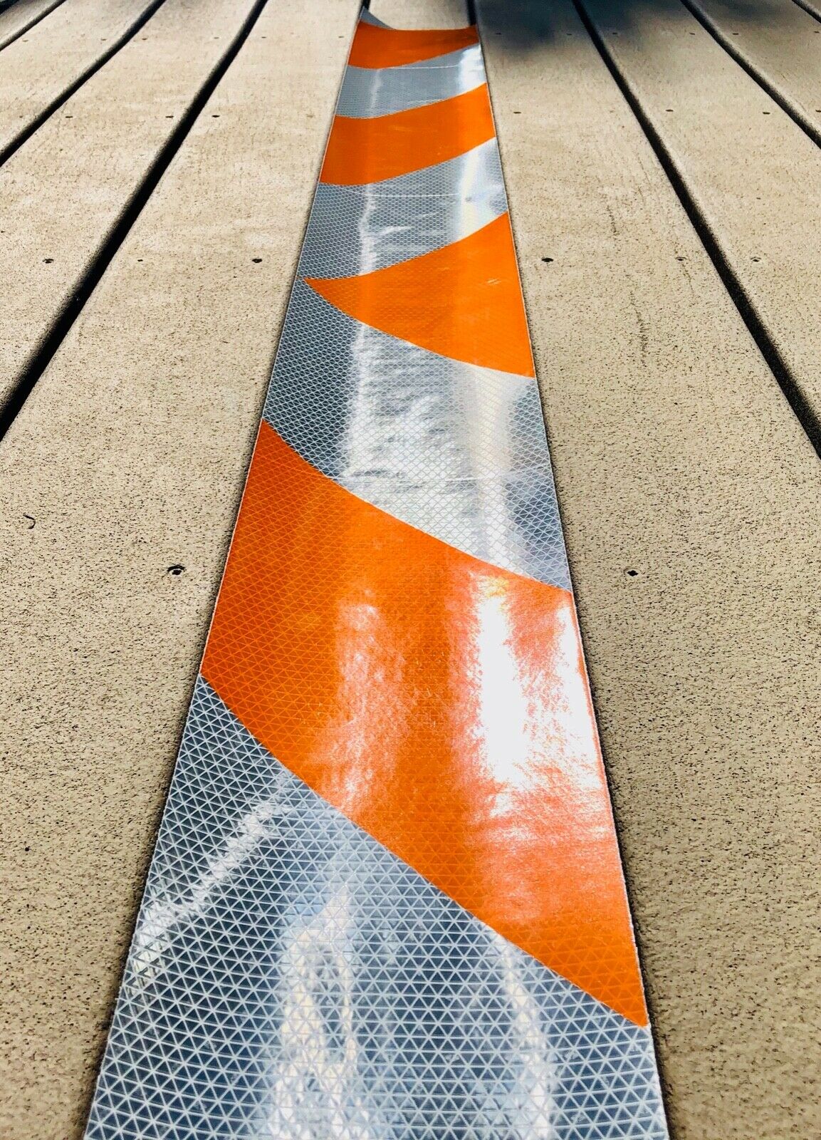 White & Orange Reflective Chevron Panel (Multiple Sizes) - Reflective Pro