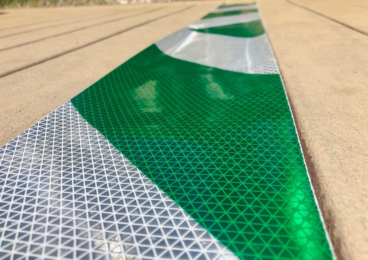 White & Green Reflective Chevron Panel (Multiple Sizes) - Reflective Pro