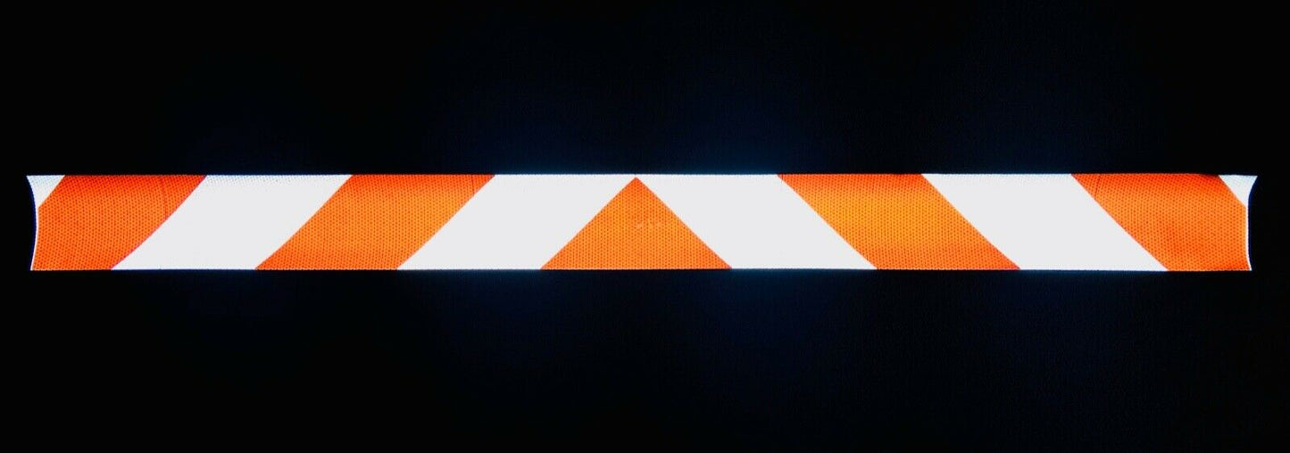 White & Orange Reflective Chevron Panel (Multiple Sizes) - Reflective Pro