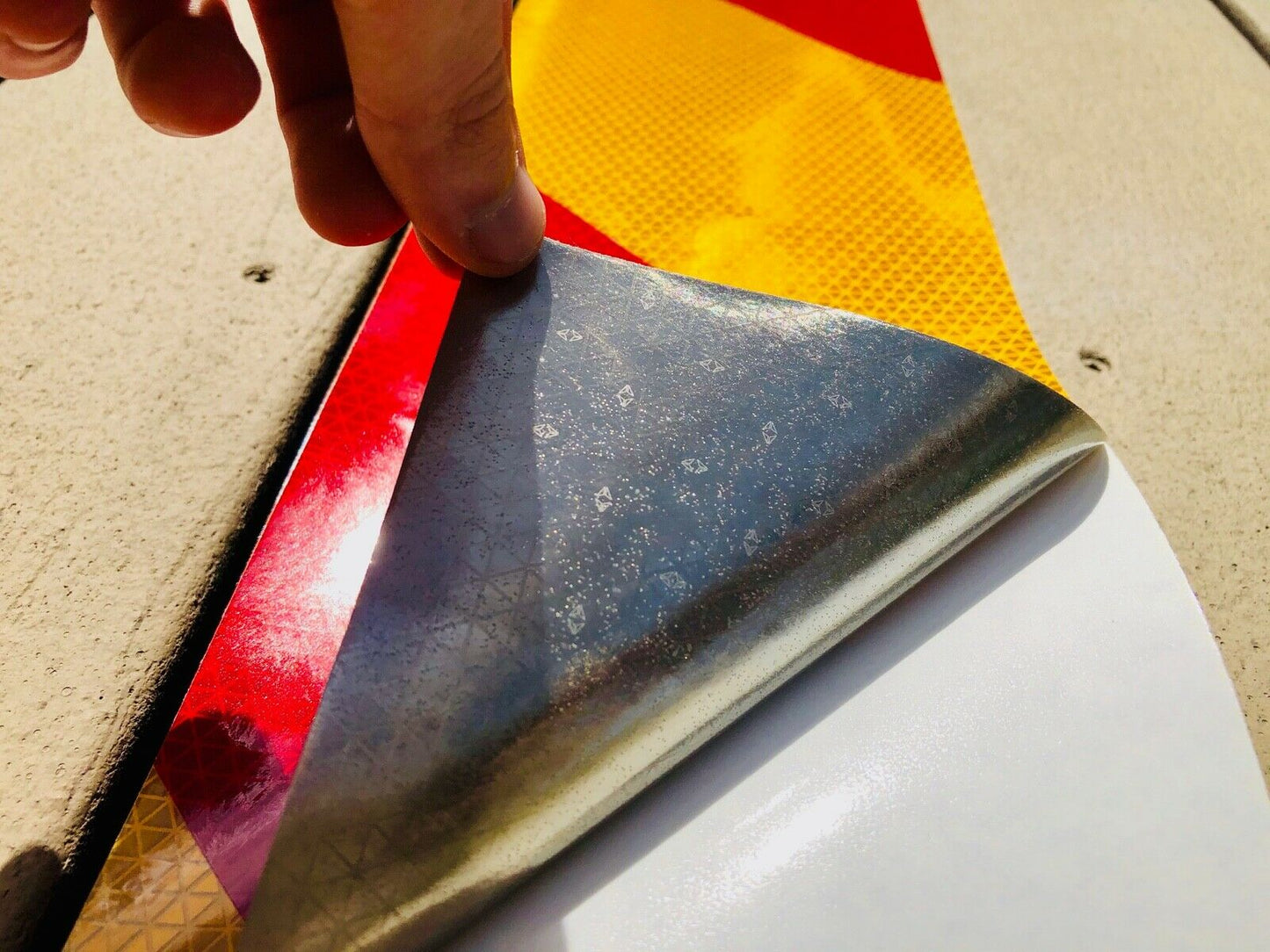 School Bus Yellow & Red Reflective Chevron Panel (Multiple Sizes) - Reflective Pro