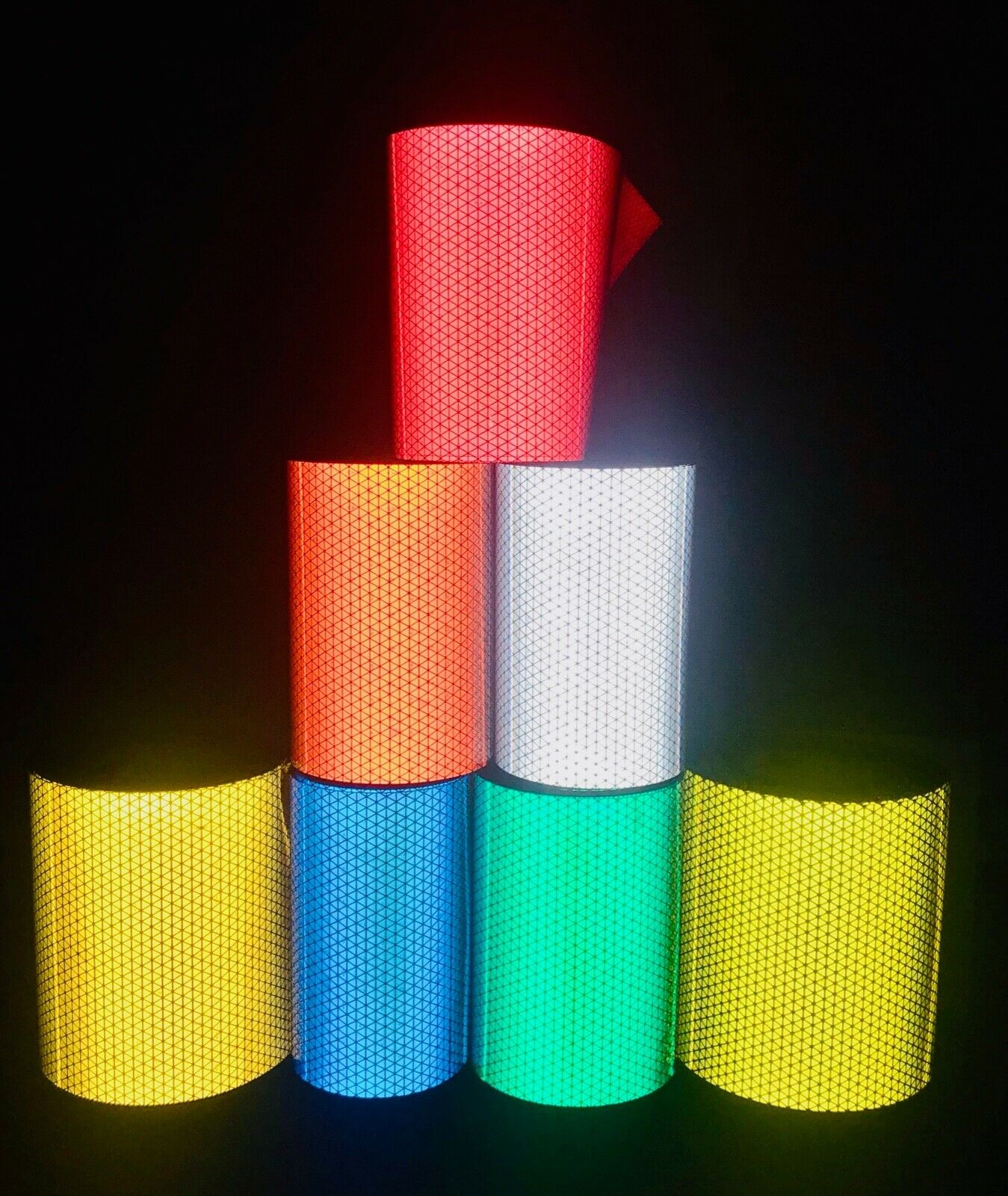 Reflective Chevron Diagonals V98 4" Tetrahedrons - Reflective Pro