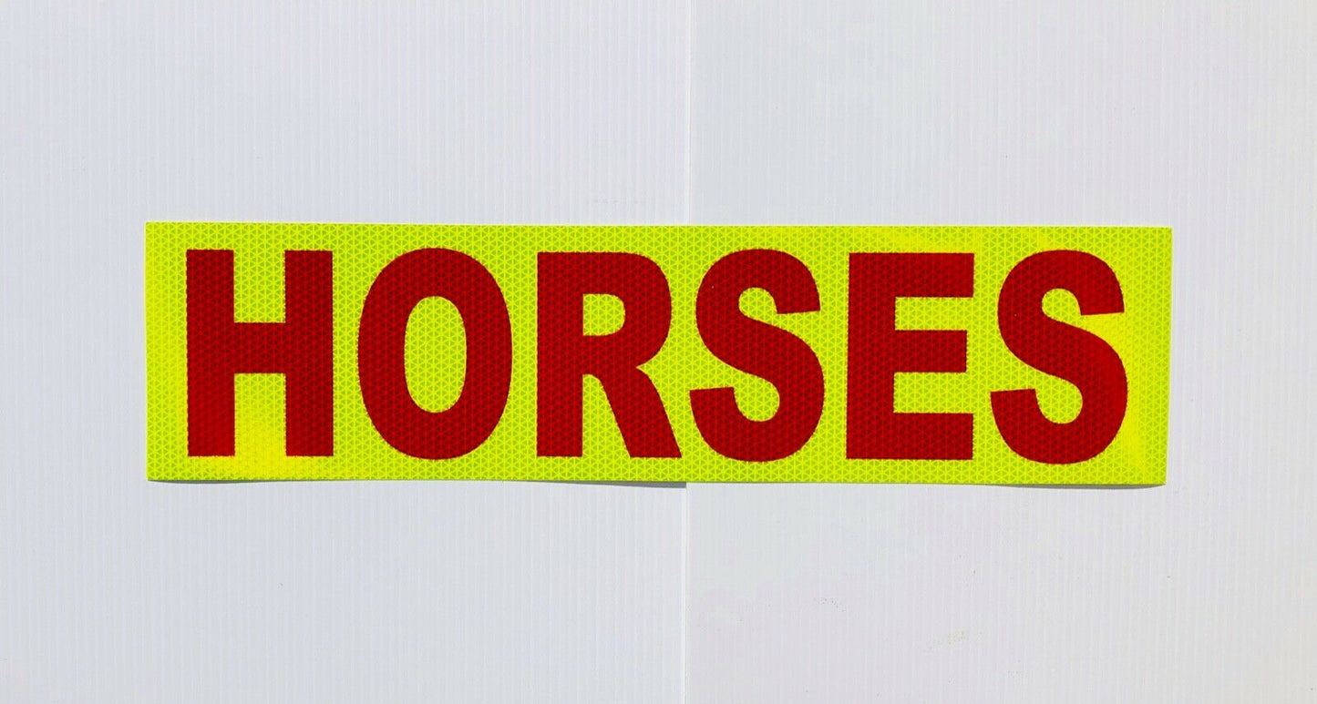 "HORSES" 6"x24" Reflective Word Panel (Multiple Colors) - Reflective Pro