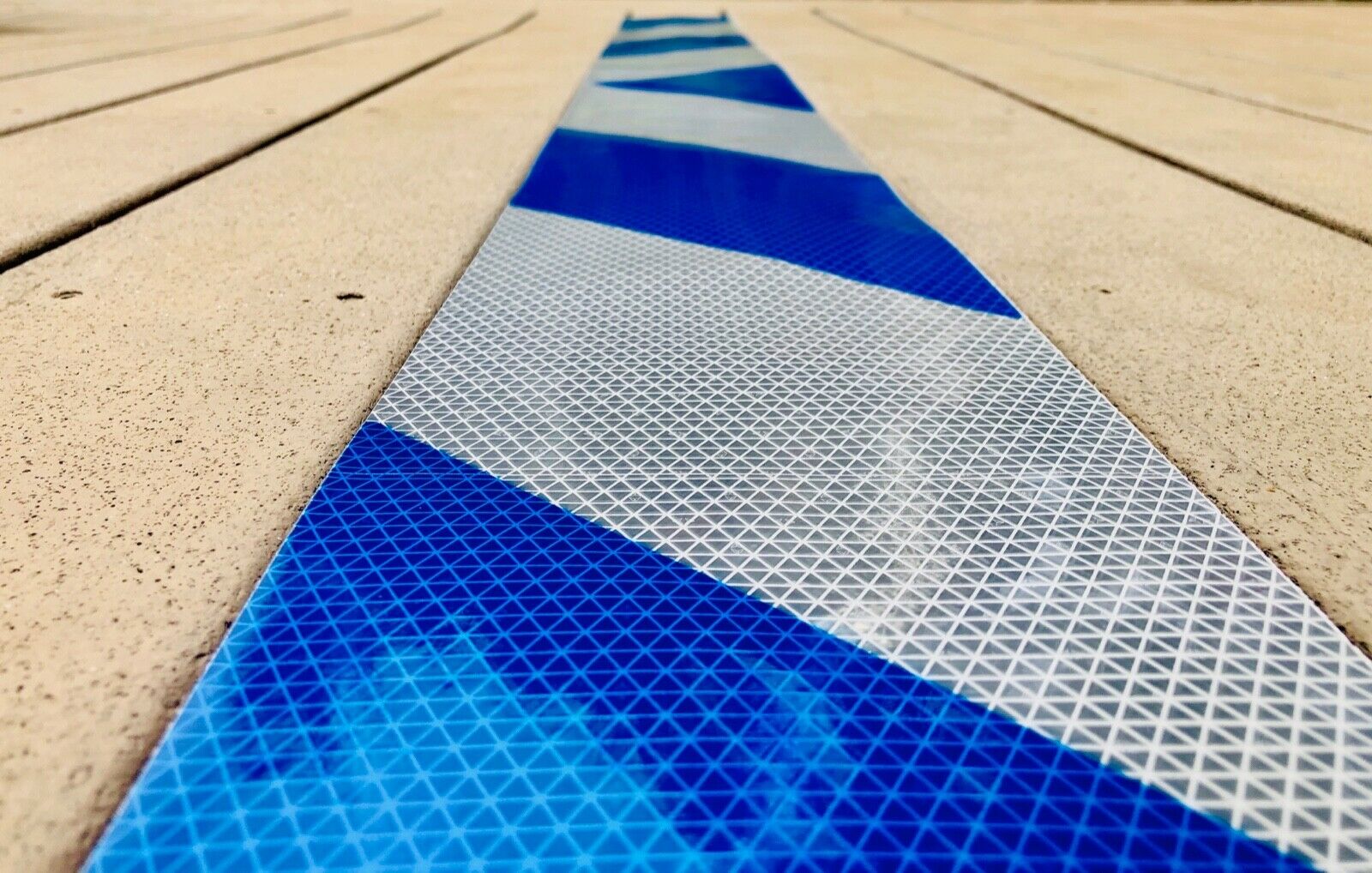 White & Blue Reflective Chevron Panel (Multiple Sizes) - Reflective Pro