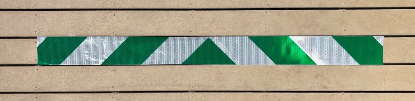 White & Green Reflective Chevron Panel (Multiple Sizes) - Reflective Pro