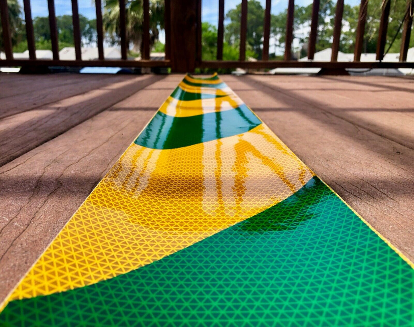 School Bus Yellow & Green Reflective Chevron Panel (Multiple Sizes) - Reflective Pro
