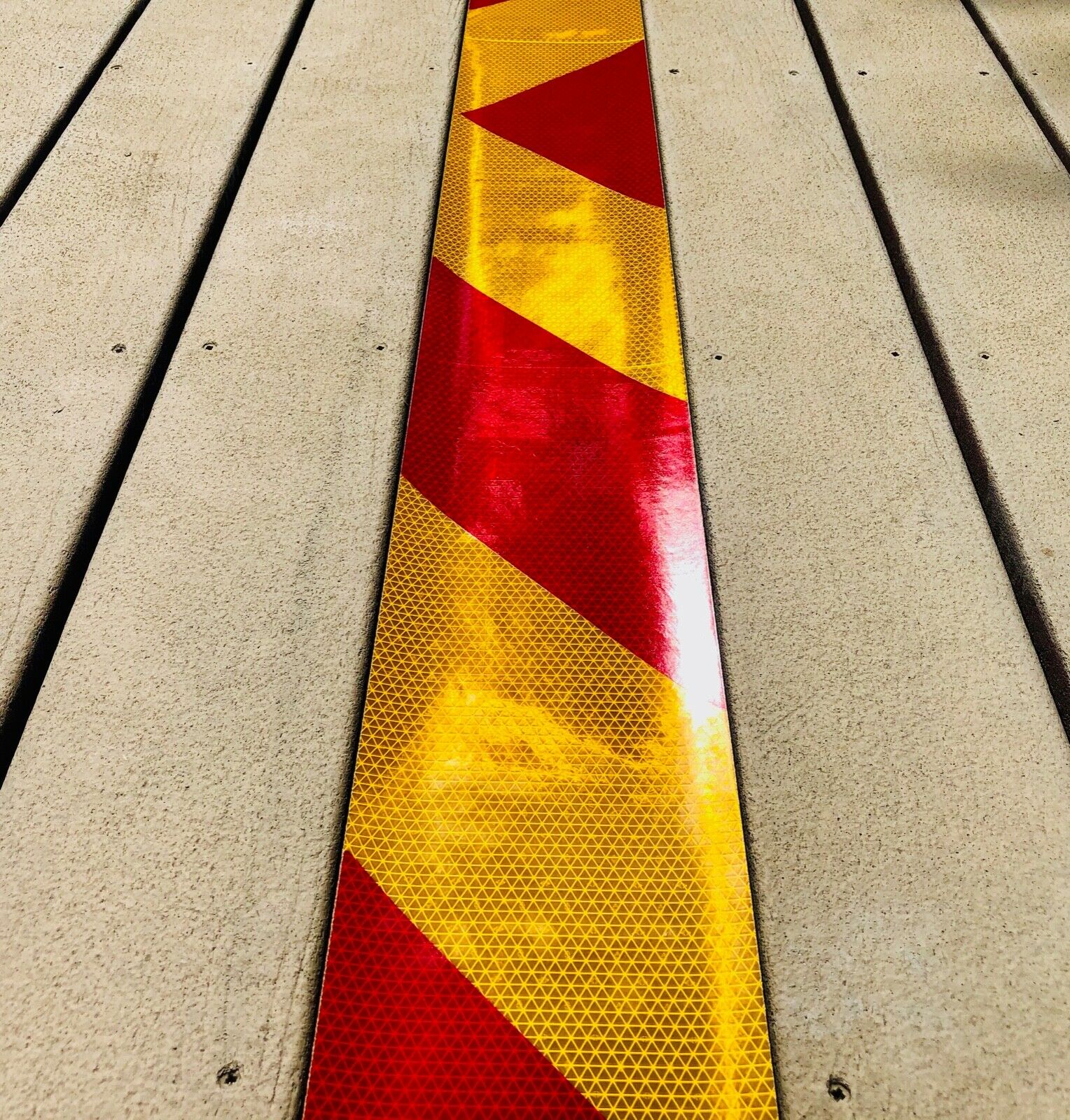School Bus Yellow & Red Reflective Chevron Panel (Multiple Sizes) - Reflective Pro