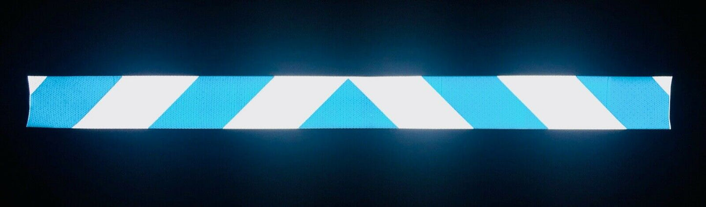 White & Blue Reflective Chevron Panel (Multiple Sizes) - Reflective Pro
