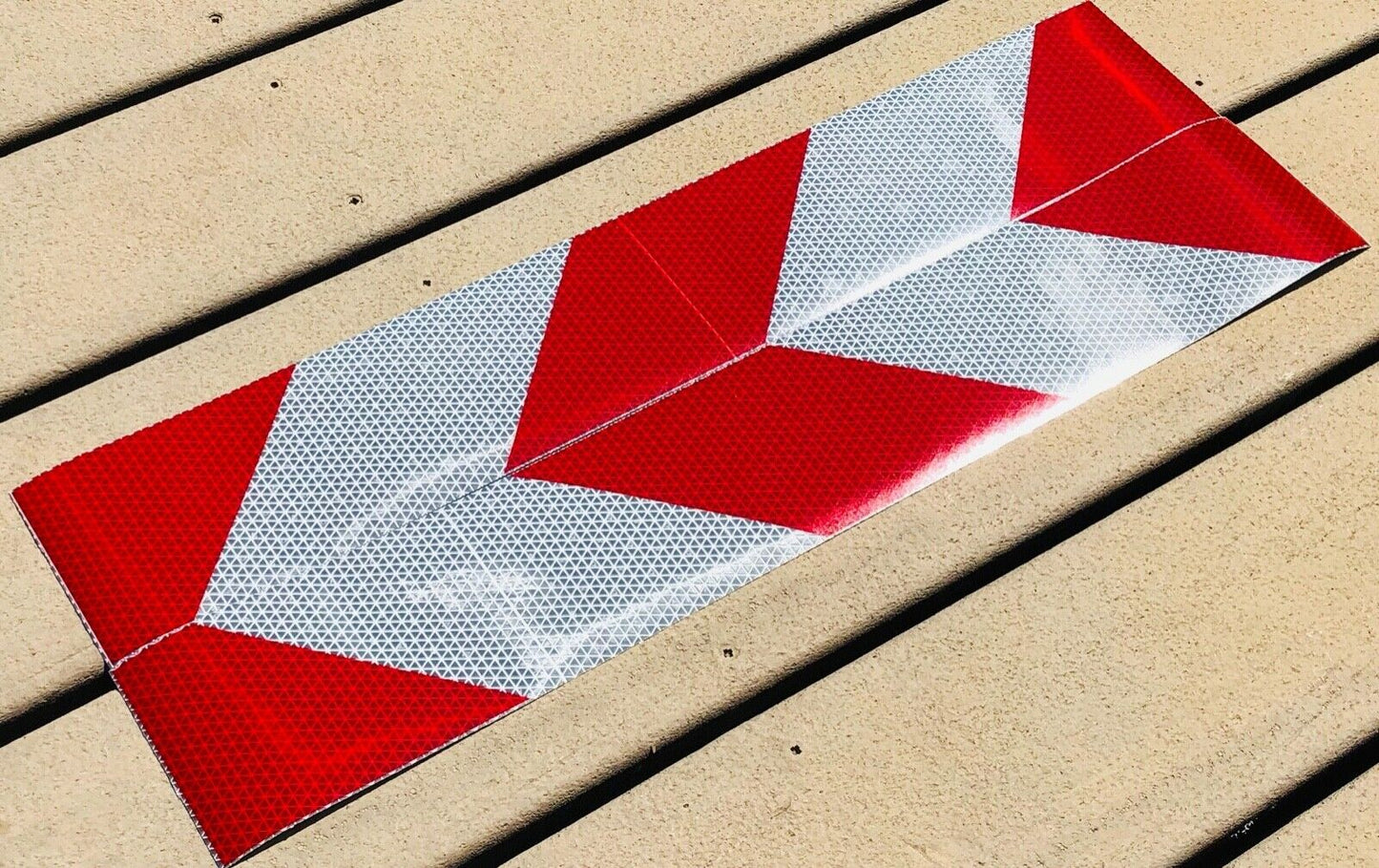 Vertical White & Red Reflective Chevron Panels (Multiple Sizes) - Reflective Pro