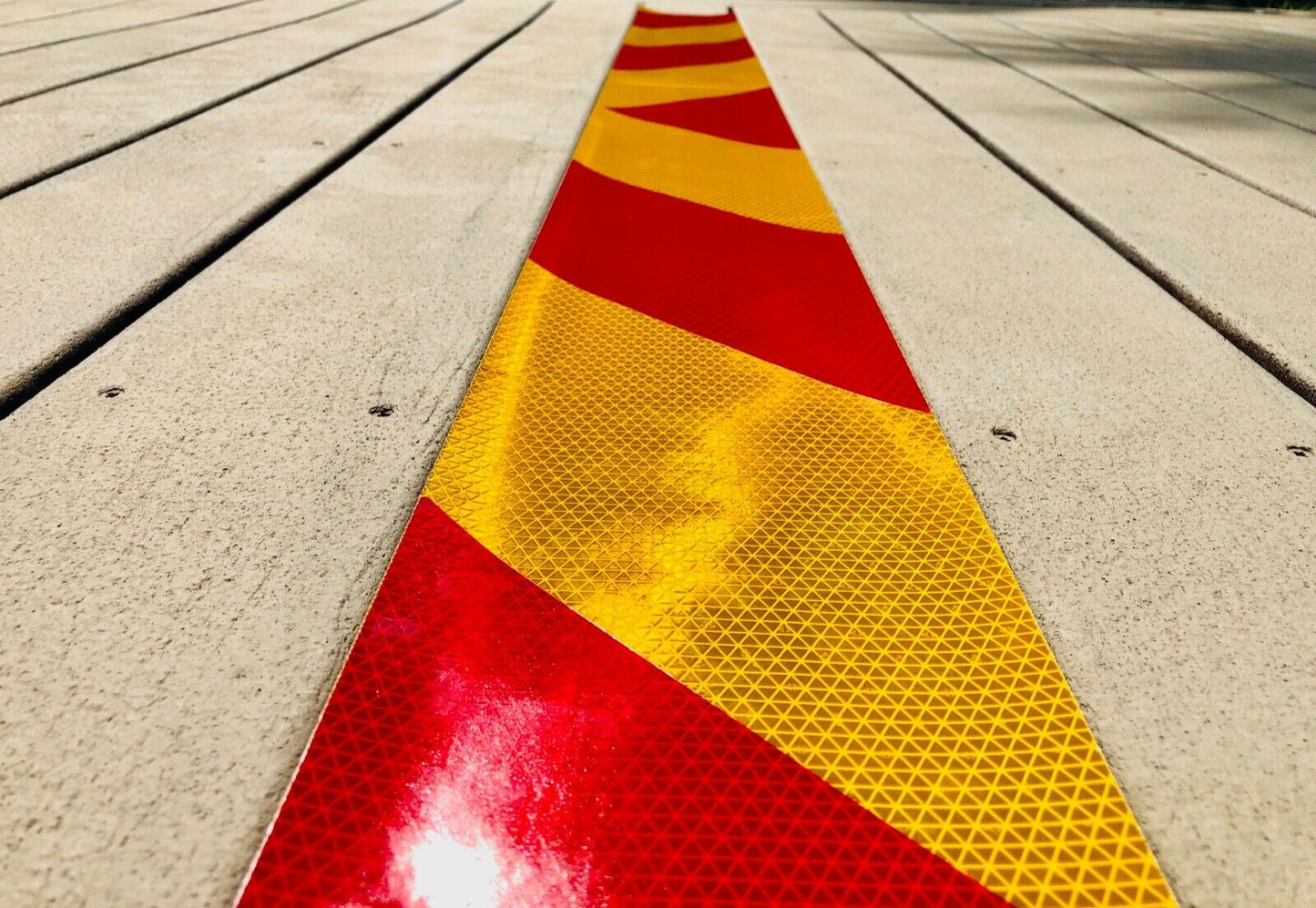 School Bus Yellow & Red Reflective Chevron Panel (Multiple Sizes) - Reflective Pro