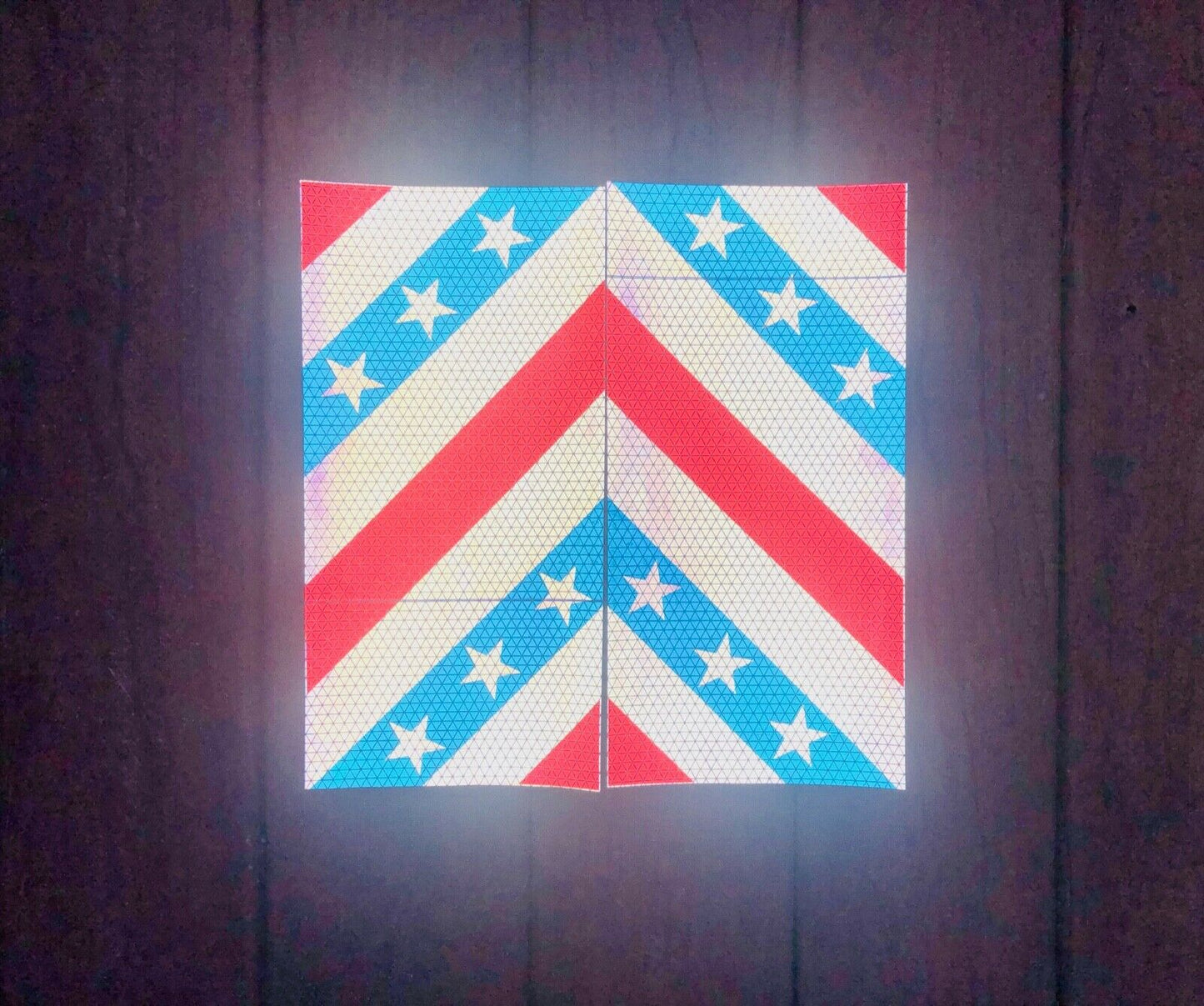 6"x12" Reflective Chevron Panel Patriot Stars - Reflective Pro