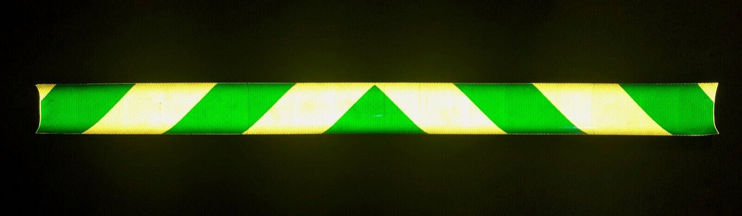 School Bus Yellow & Green Reflective Chevron Panel (Multiple Sizes) - Reflective Pro