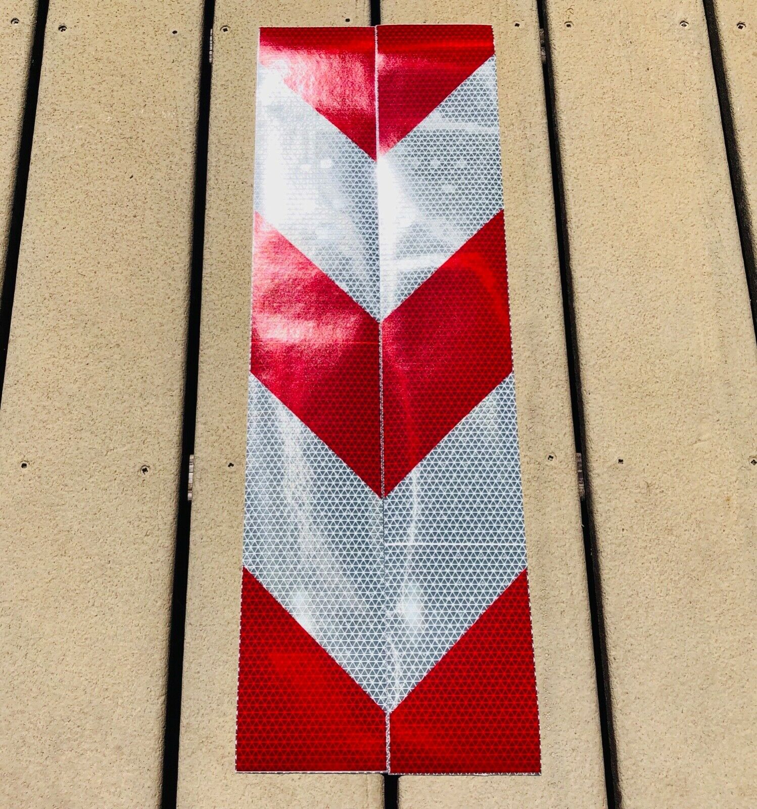 Vertical White & Red Reflective Chevron Panels (Multiple Sizes) - Reflective Pro