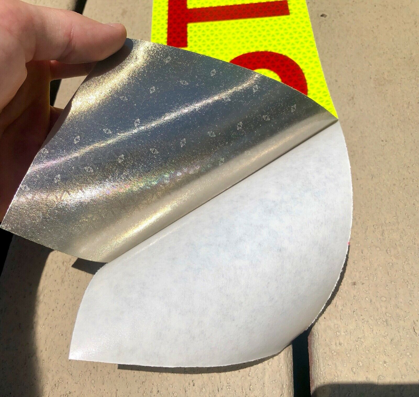 "STAY BACK"  Reflective Chevron Word Panel 4"x36" - Reflective Pro