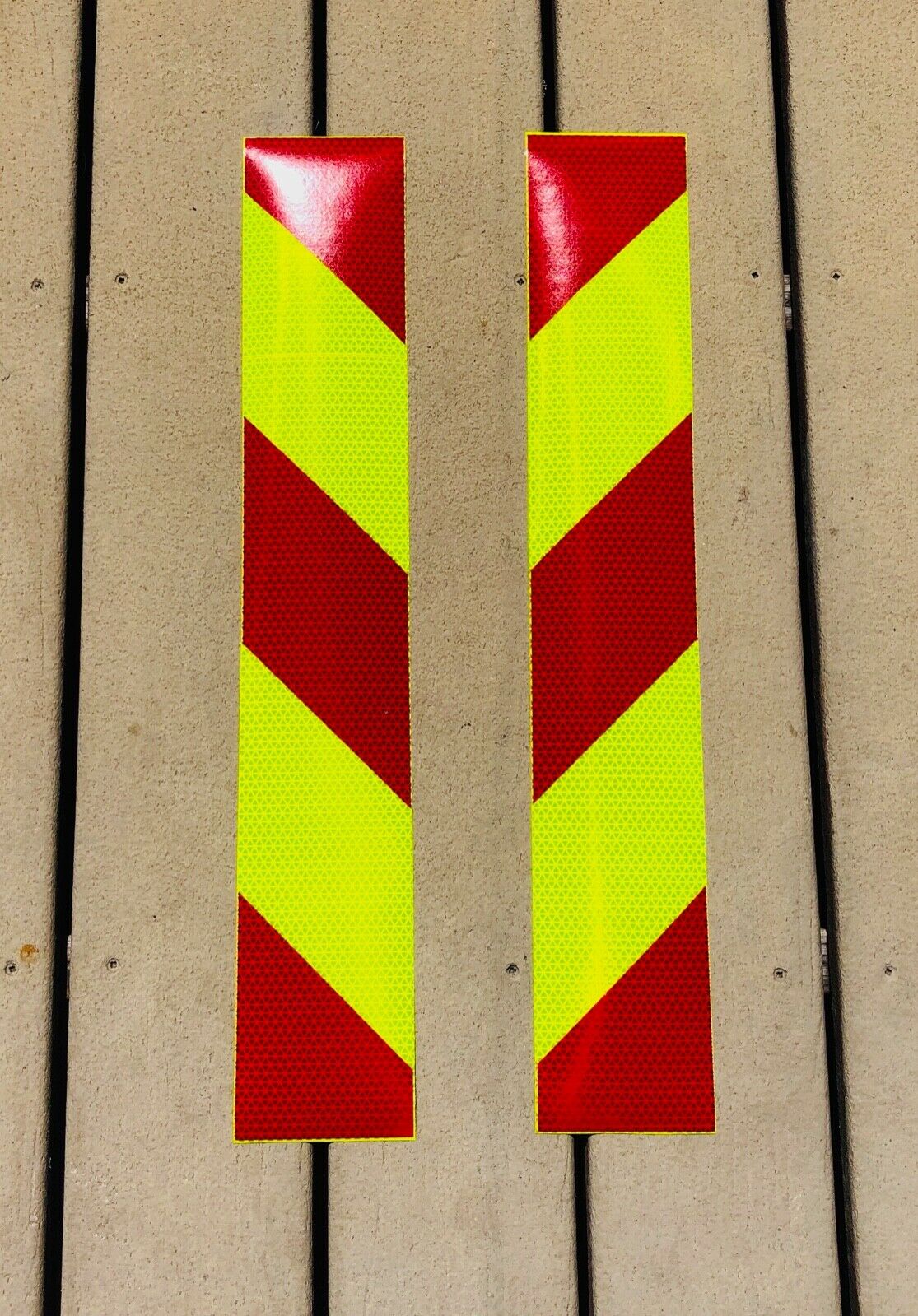 Vertical Lime & Red Reflective Chevron Panels (Multiple Sizes) - Reflective Pro