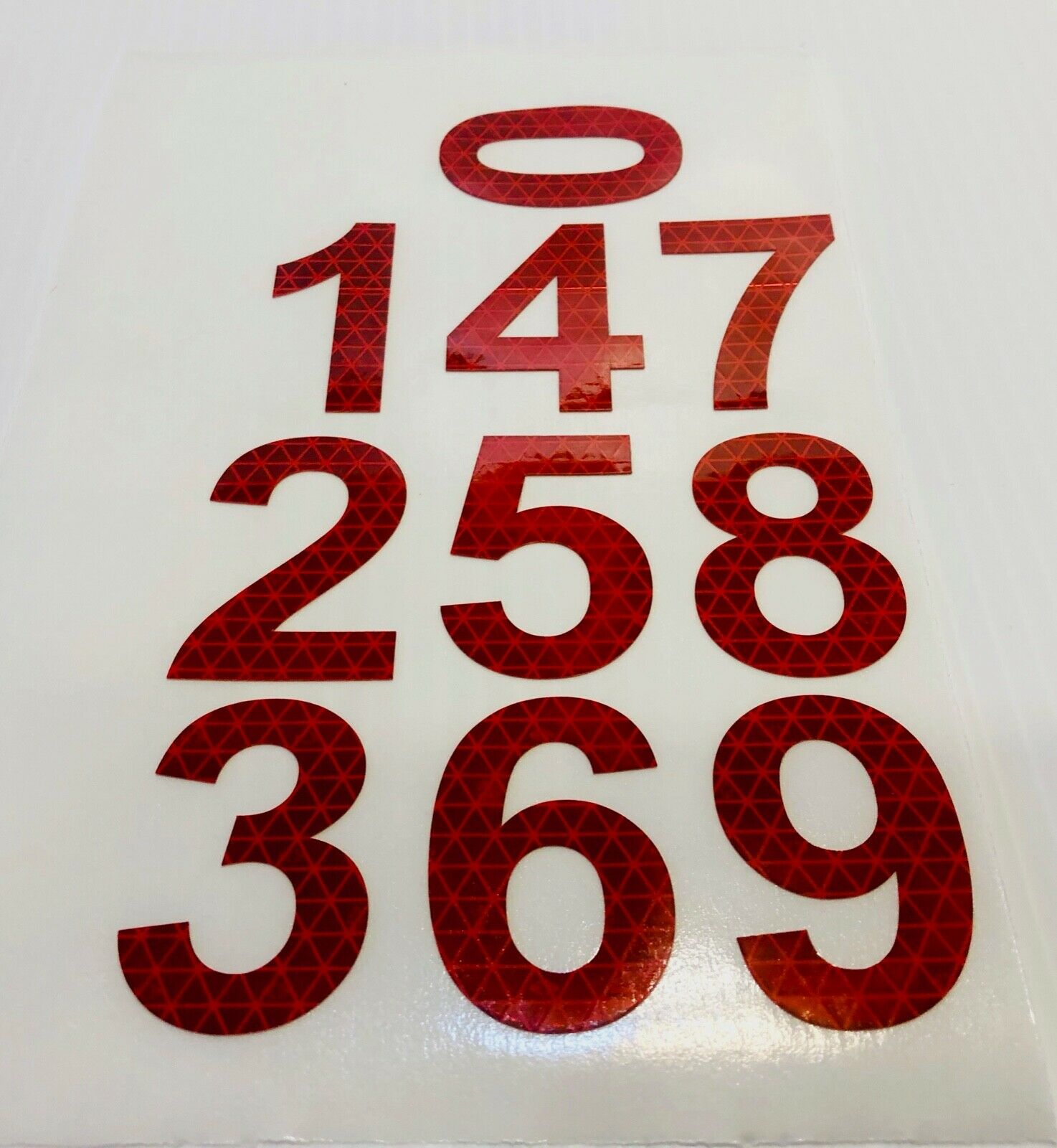 0-9 Reflective 2" Numbers V98 (Multiple Colors) - Reflective Pro