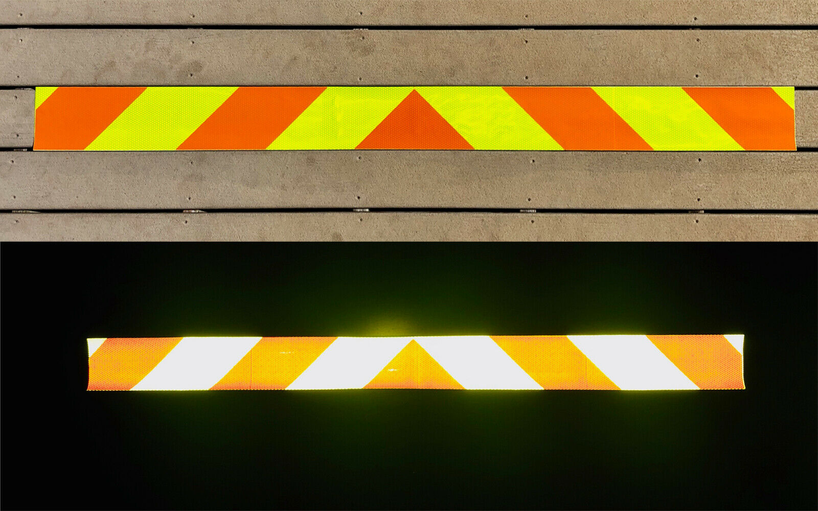Lime & Orange Reflective Chevron Panel (Multiple Sizes) - Reflective Pro