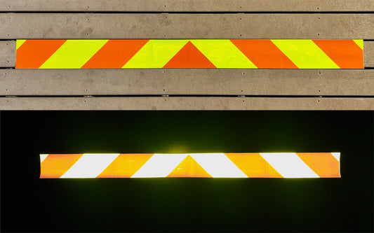 Lime & Orange Reflective Chevron Panel (Multiple Sizes) - Reflective Pro