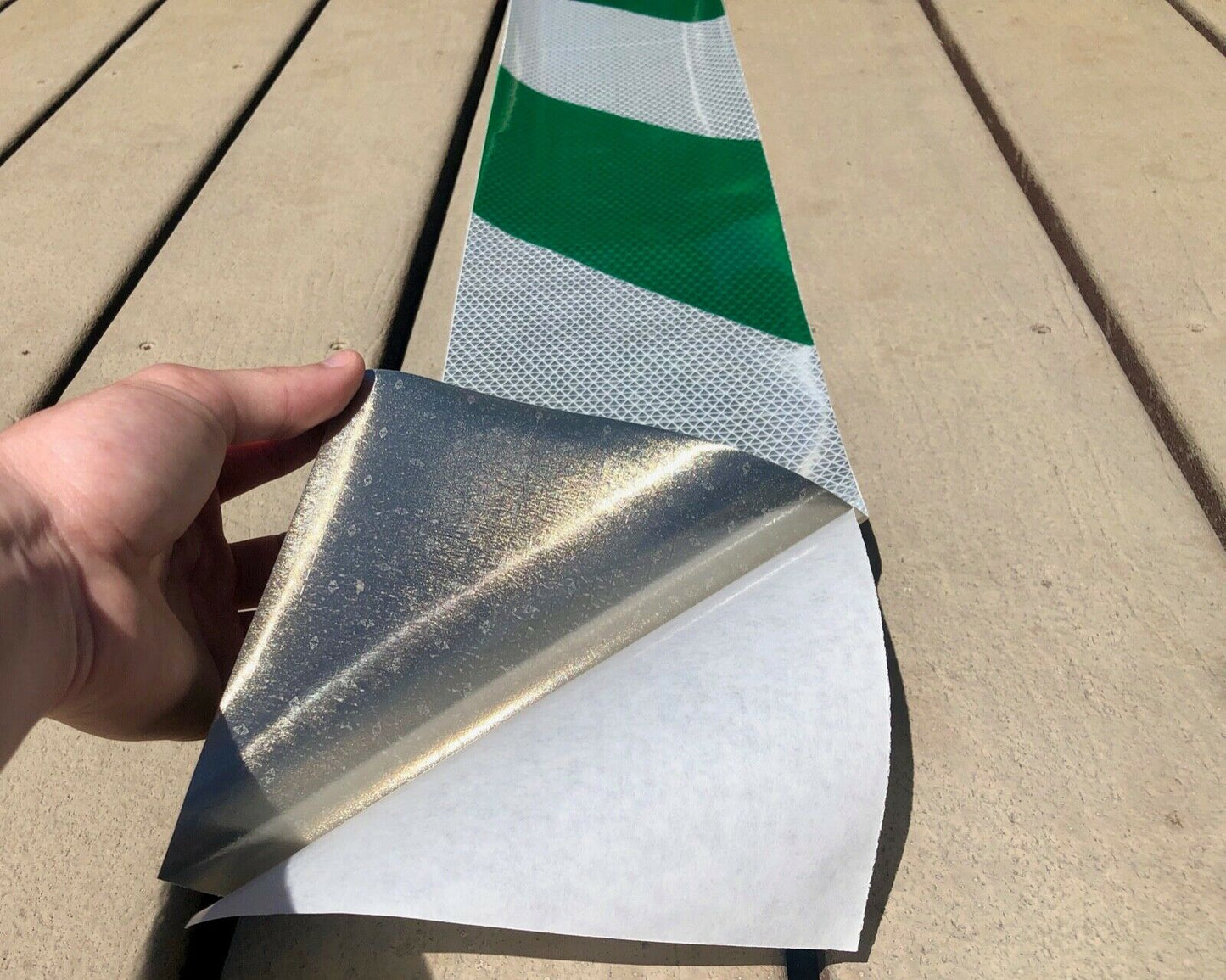 White & Green Reflective Chevron Panel (Multiple Sizes) - Reflective Pro