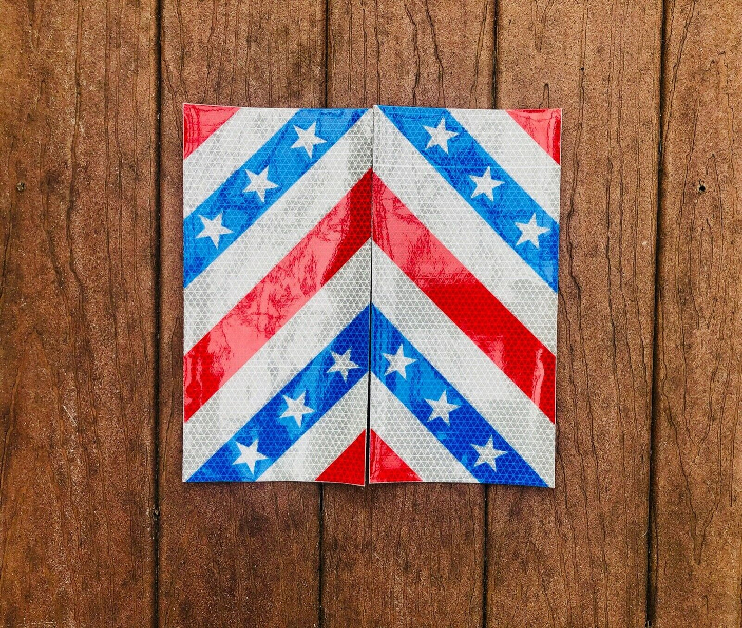 6"x12" Reflective Chevron Panel Patriot Stars - Reflective Pro