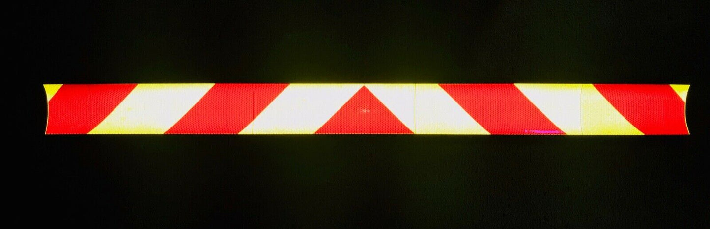 School Bus Yellow & Red Reflective Chevron Panel (Multiple Sizes) - Reflective Pro