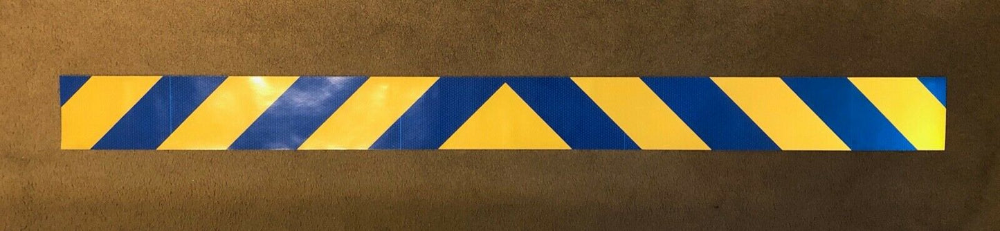 Blue & Gold Reflective Chevron Panel (Multiple Sizes) - Reflective Pro