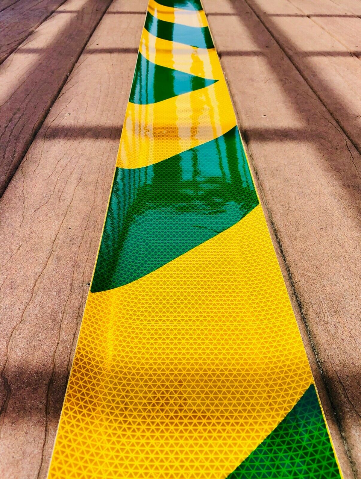 School Bus Yellow & Green Reflective Chevron Panel (Multiple Sizes) - Reflective Pro