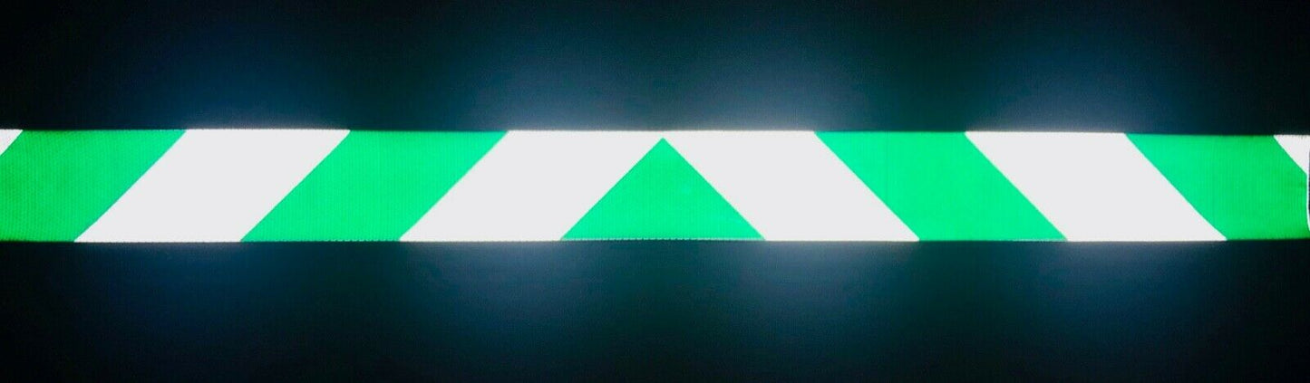 White & Green Reflective Chevron Panel (Multiple Sizes) - Reflective Pro