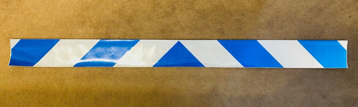 White & Blue Reflective Chevron Panel (Multiple Sizes) - Reflective Pro