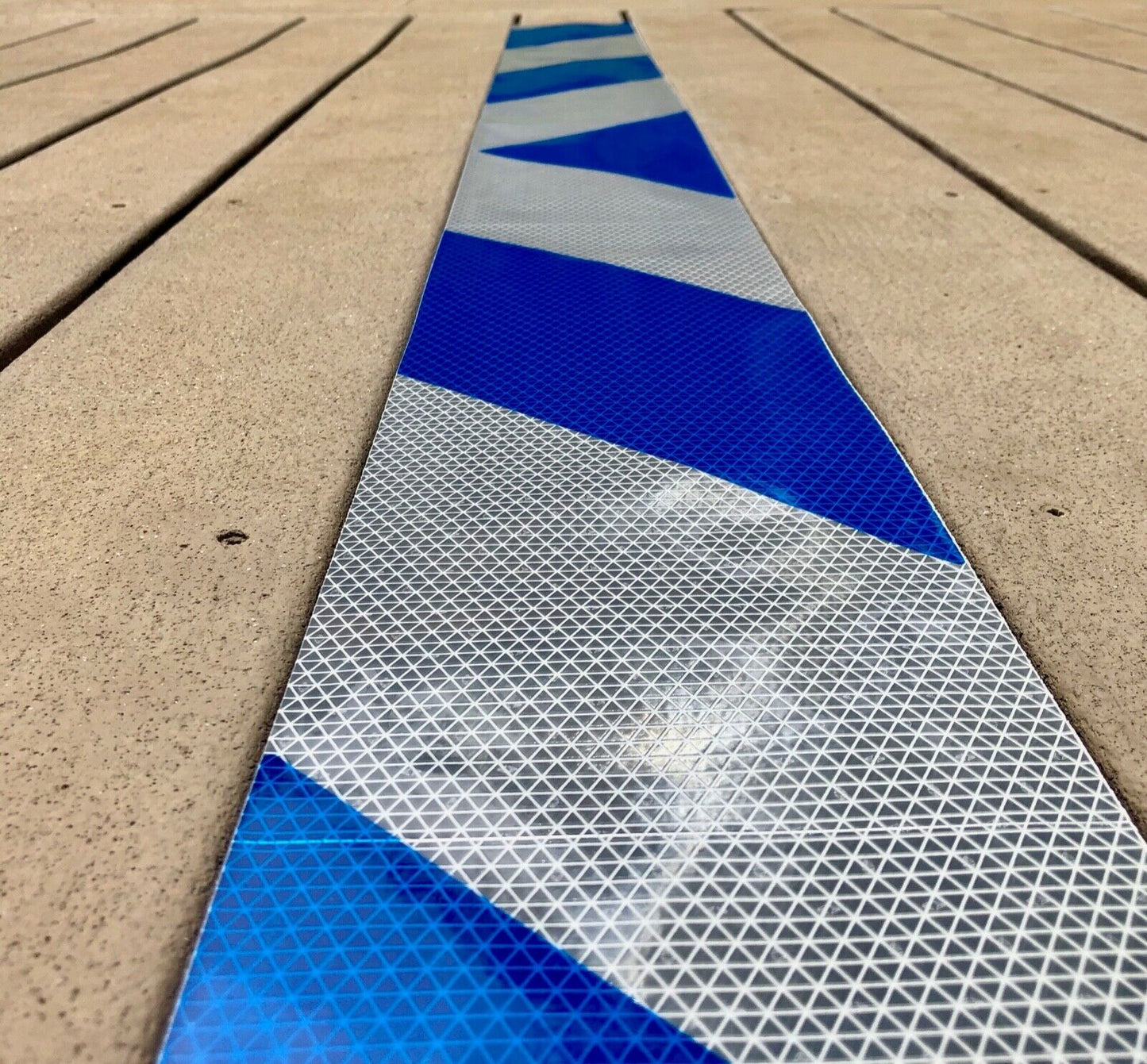 White & Blue Reflective Chevron Panel (Multiple Sizes) - Reflective Pro