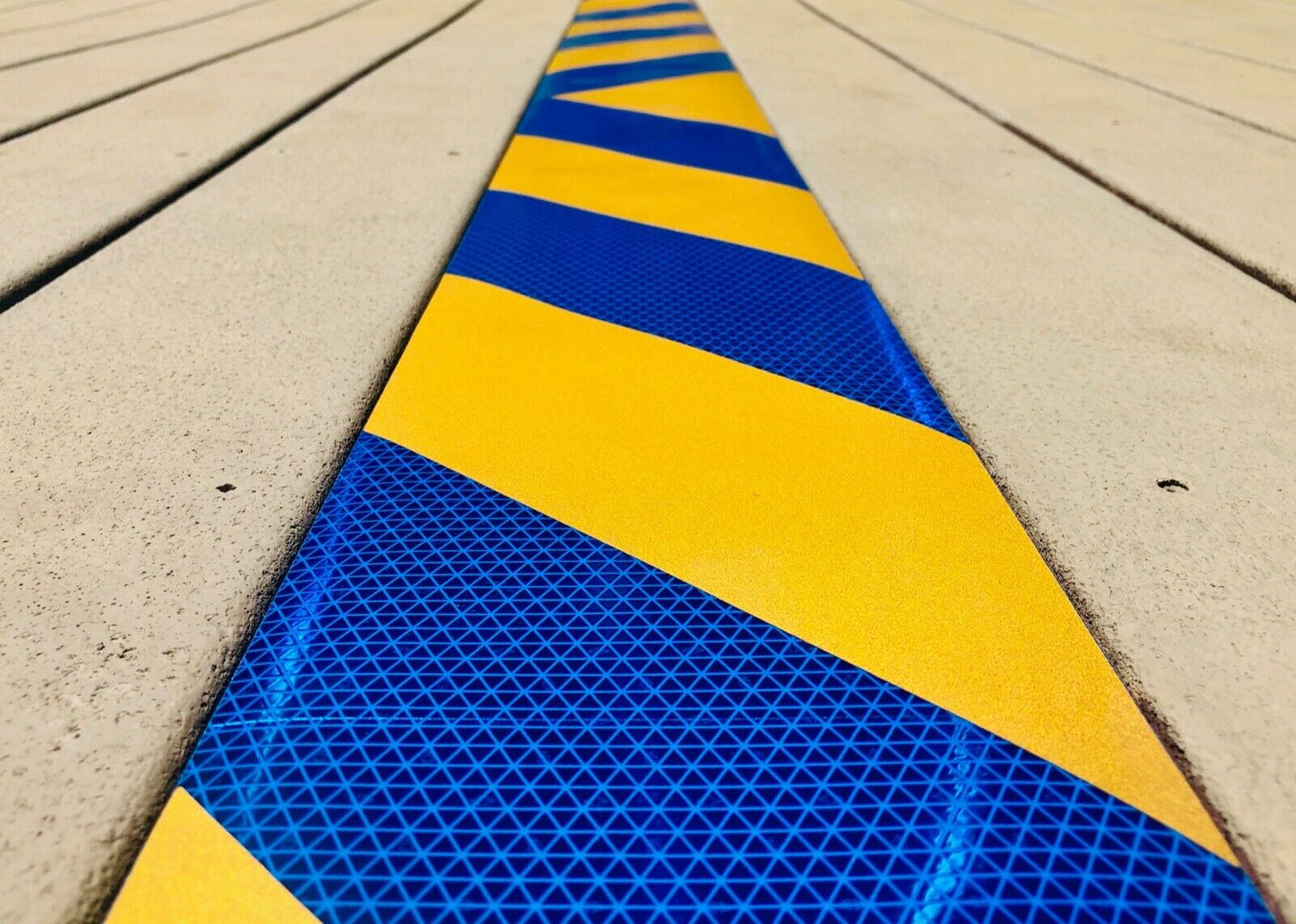 Blue & Gold Reflective Chevron Panel (Multiple Sizes) - Reflective Pro