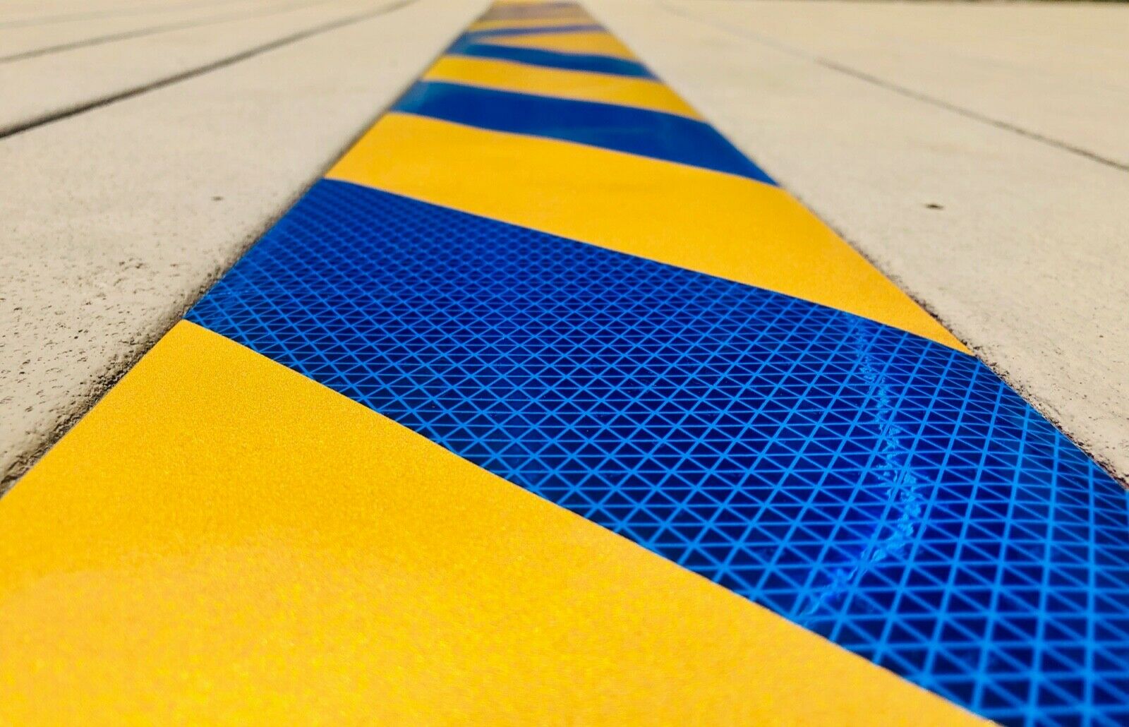 Blue & Gold Reflective Chevron Panel (Multiple Sizes) - Reflective Pro