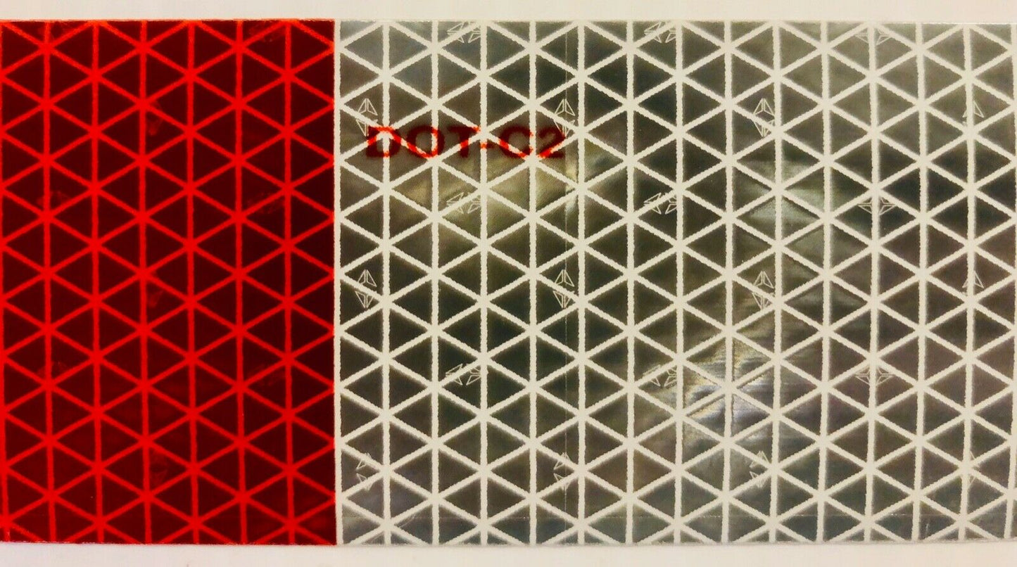 10 Oralite V92 2"x12" DOT Strips (6" White 6" Red) - Reflective Pro