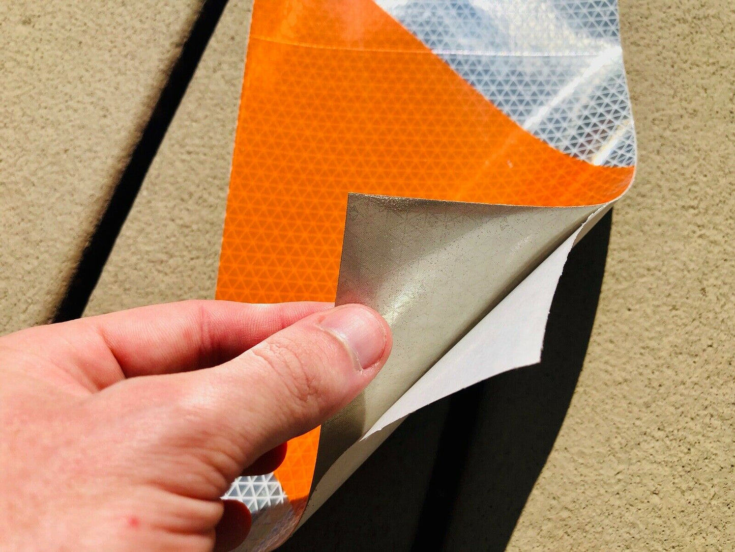 White & Orange Reflective Chevron Panel (Multiple Sizes) - Reflective Pro