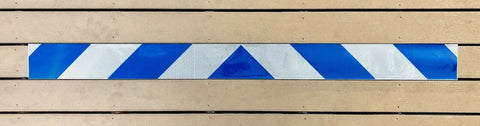 White & Blue Reflective Chevron Panel (Multiple Sizes) - Reflective Pro