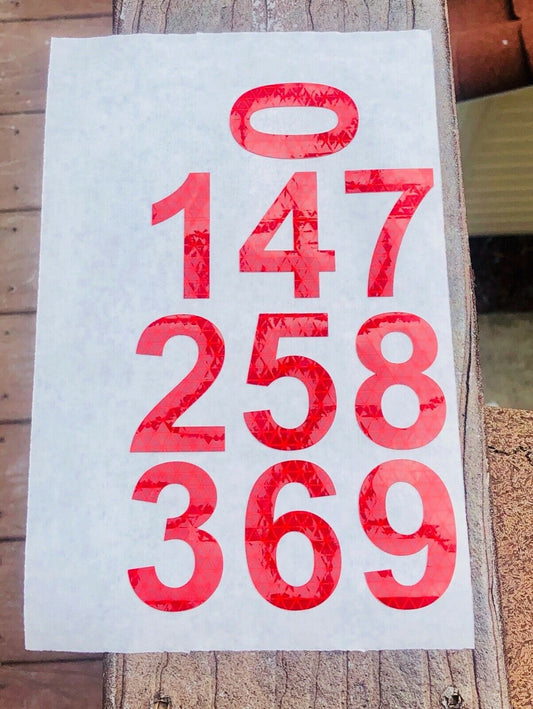 0-9 Reflective 2" Numbers V98 (Multiple Colors) - Reflective Pro