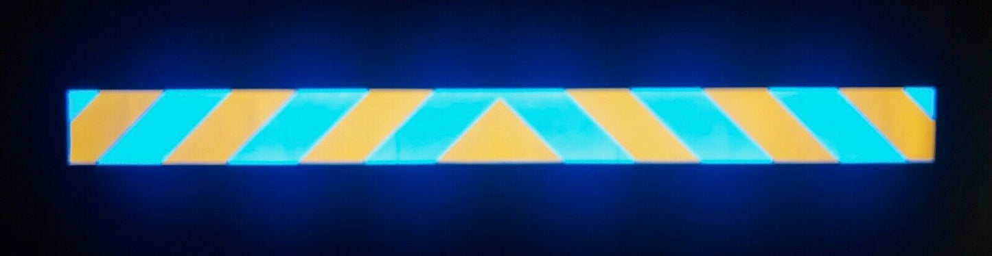 Blue & Gold Reflective Chevron Panel (Multiple Sizes) - Reflective Pro
