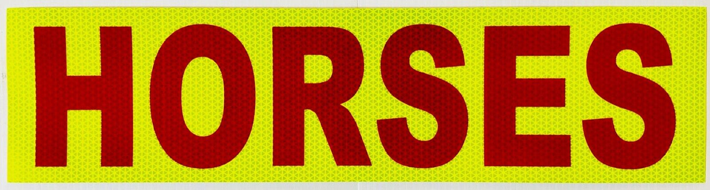 "HORSES" 6"x24" Reflective Word Panel (Multiple Colors) - Reflective Pro