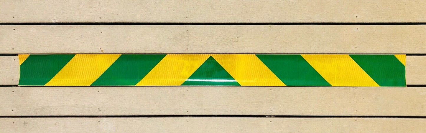 School Bus Yellow & Green Reflective Chevron Panel (Multiple Sizes) - Reflective Pro