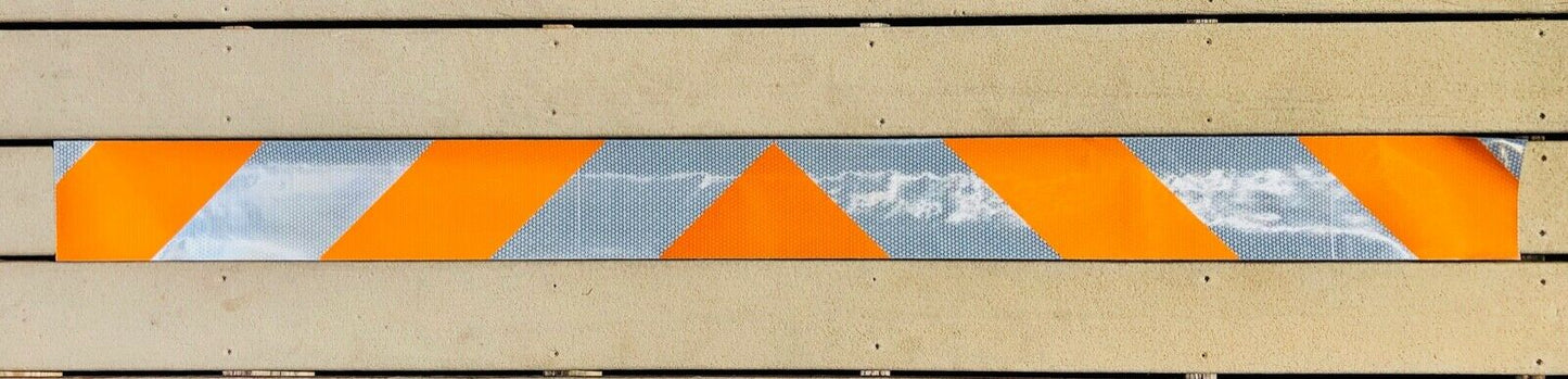 White & Orange Reflective Chevron Panel (Multiple Sizes) - Reflective Pro