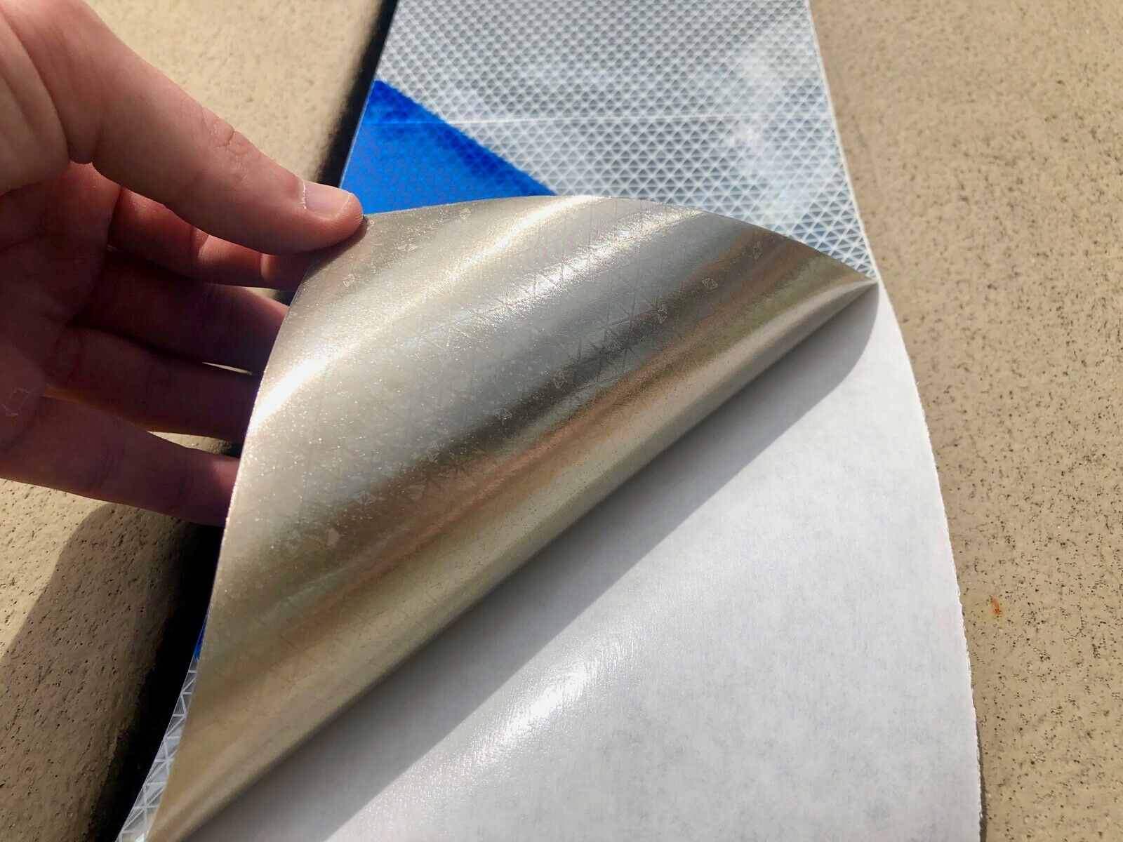 White & Blue Reflective Chevron Panel (Multiple Sizes) - Reflective Pro