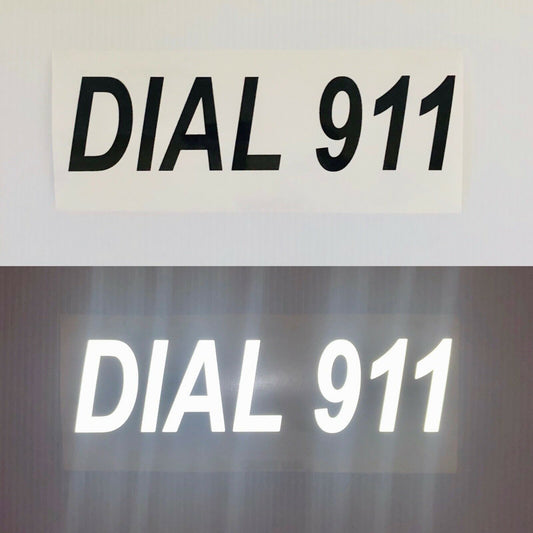 "DIAL 911" 3"x12" Reflective Decal - Reflective Pro
