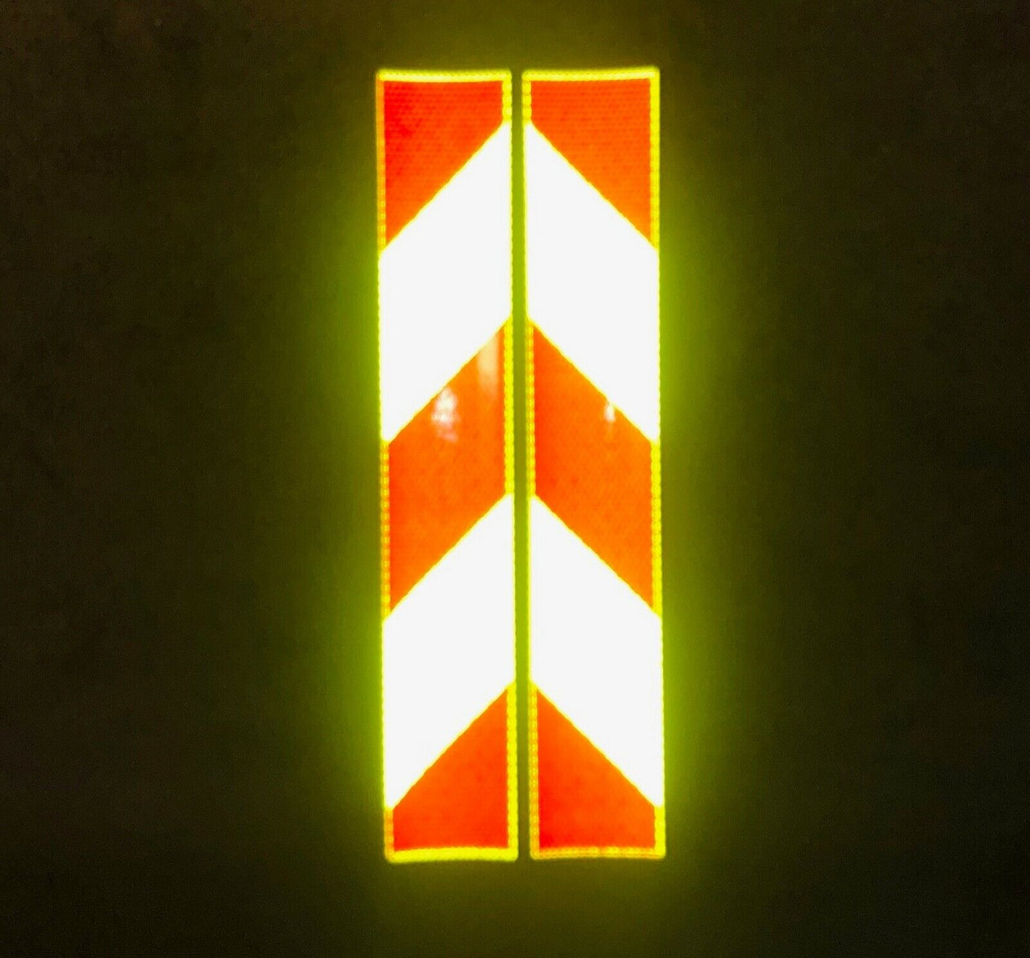 Vertical Lime & Red Reflective Chevron Panels (Multiple Sizes) - Reflective Pro