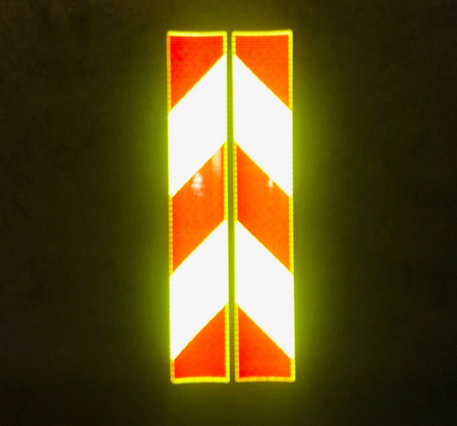 Vertical Lime & Red Reflective Chevron Panels (Multiple Sizes) - Reflective Pro