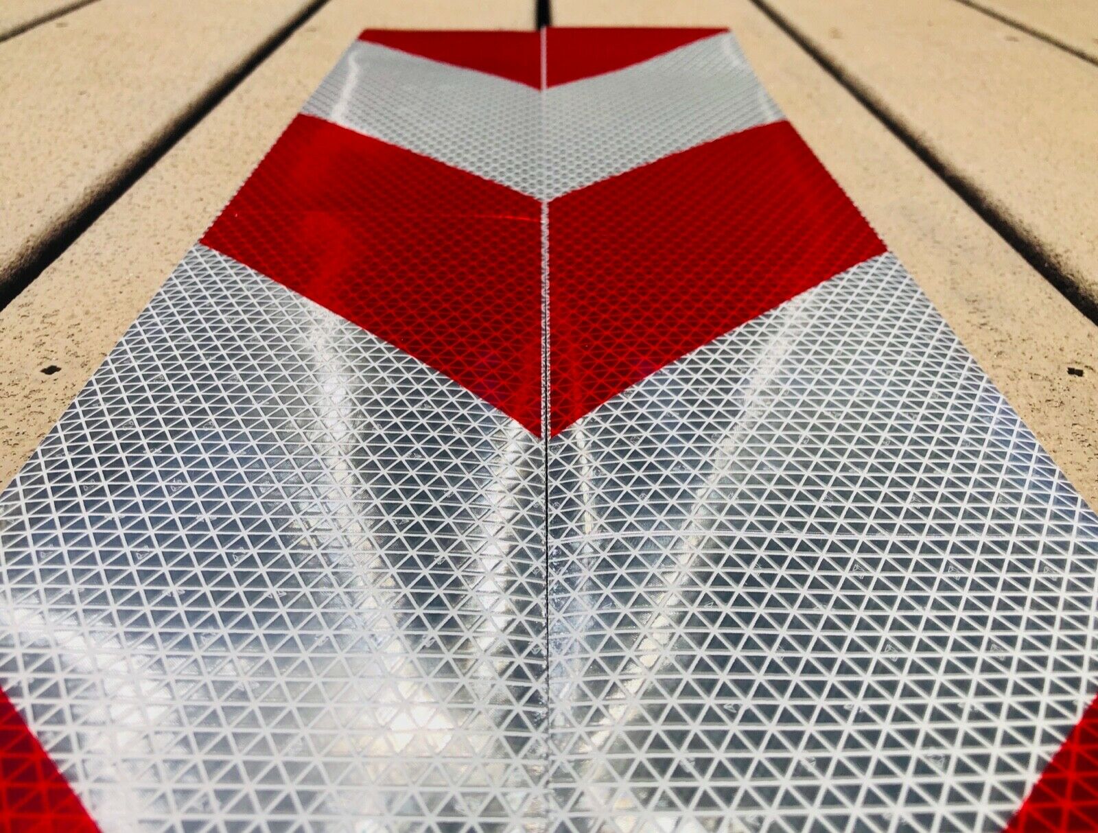 Vertical White & Red Reflective Chevron Panels (Multiple Sizes) - Reflective Pro